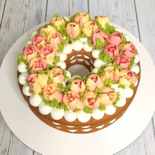 торт цветочное кашпо 3